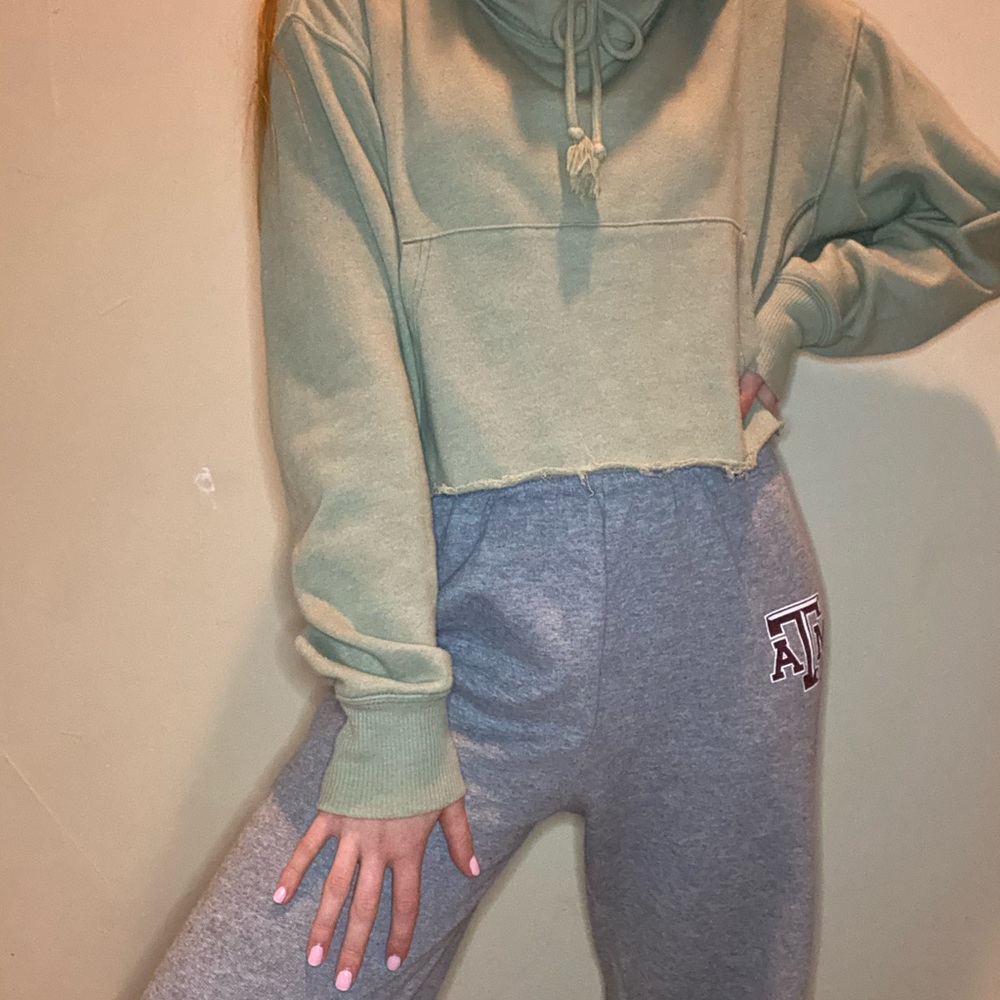 green hoodie
